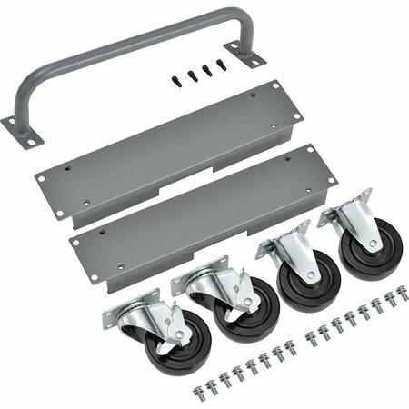GLOBAL INDUSTRIAL Caster & Handle Kit for 16-Chromebook & Laptop Charging Cabinet, Gray 670049